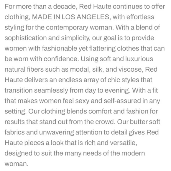 NWT Red Haute Velour Basic Crew Tee Small - Picture 11 of 11